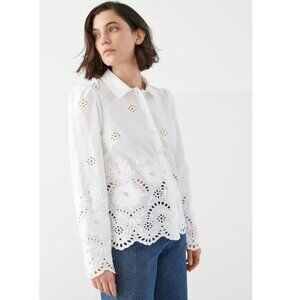 MOVING SALE | Buy by 2/21 & Other Stories Cutout Embroidered Blouse, Size 0, NEW
